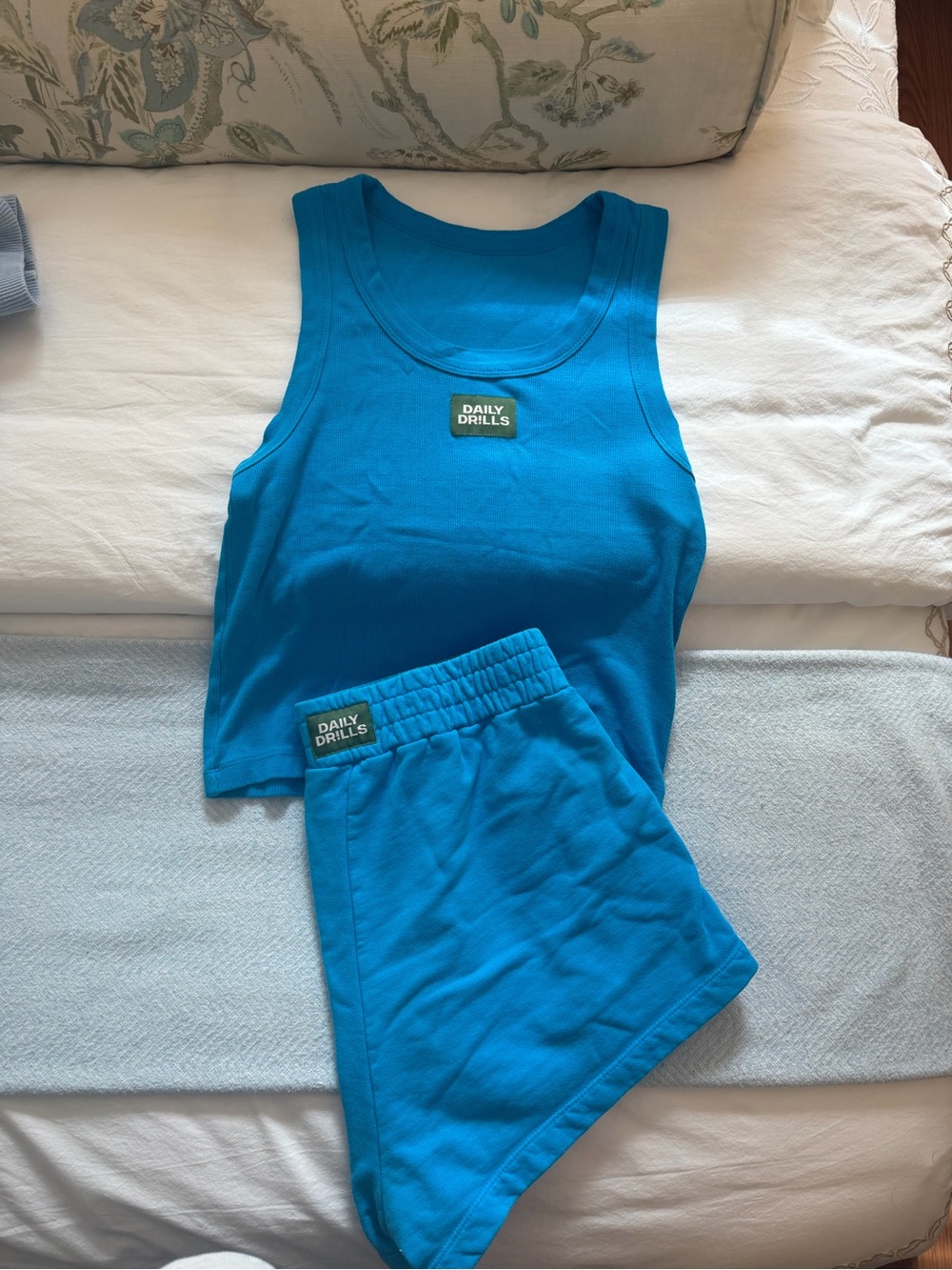 Daily Drills Vibrant Teal-Blue Tank Top & Shorts Set